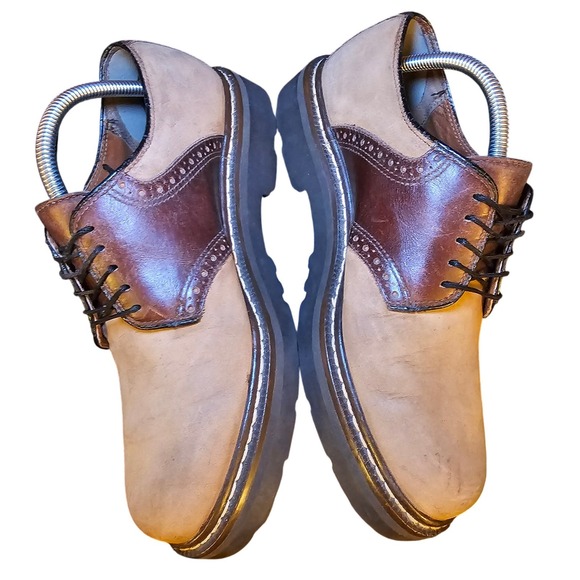 90s Vintage Tommy Hilfiger Men Saddle Shoe Tan Leather...